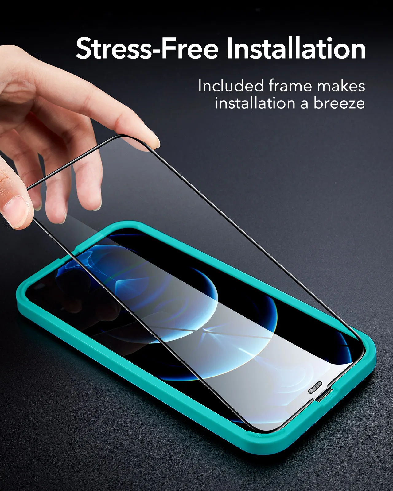 ESR-Protector de pantalla para iPhone 12 Pro Max, vidrio templado, cubierta completa, 2 uds.-5