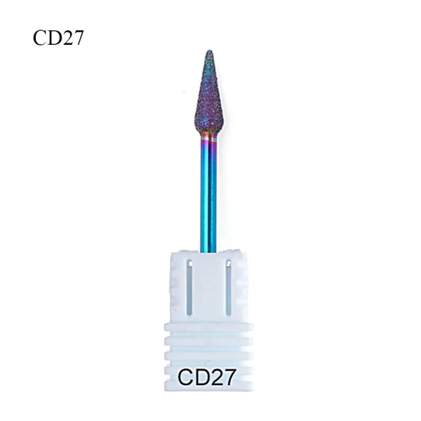 CD27 1 шт. электрические сверла для ногтей радужные алмазные фрезы для маникюра аксессуары роторные инструменты для дизайна ногтей LACD01-27-1 - Цвет: CD27