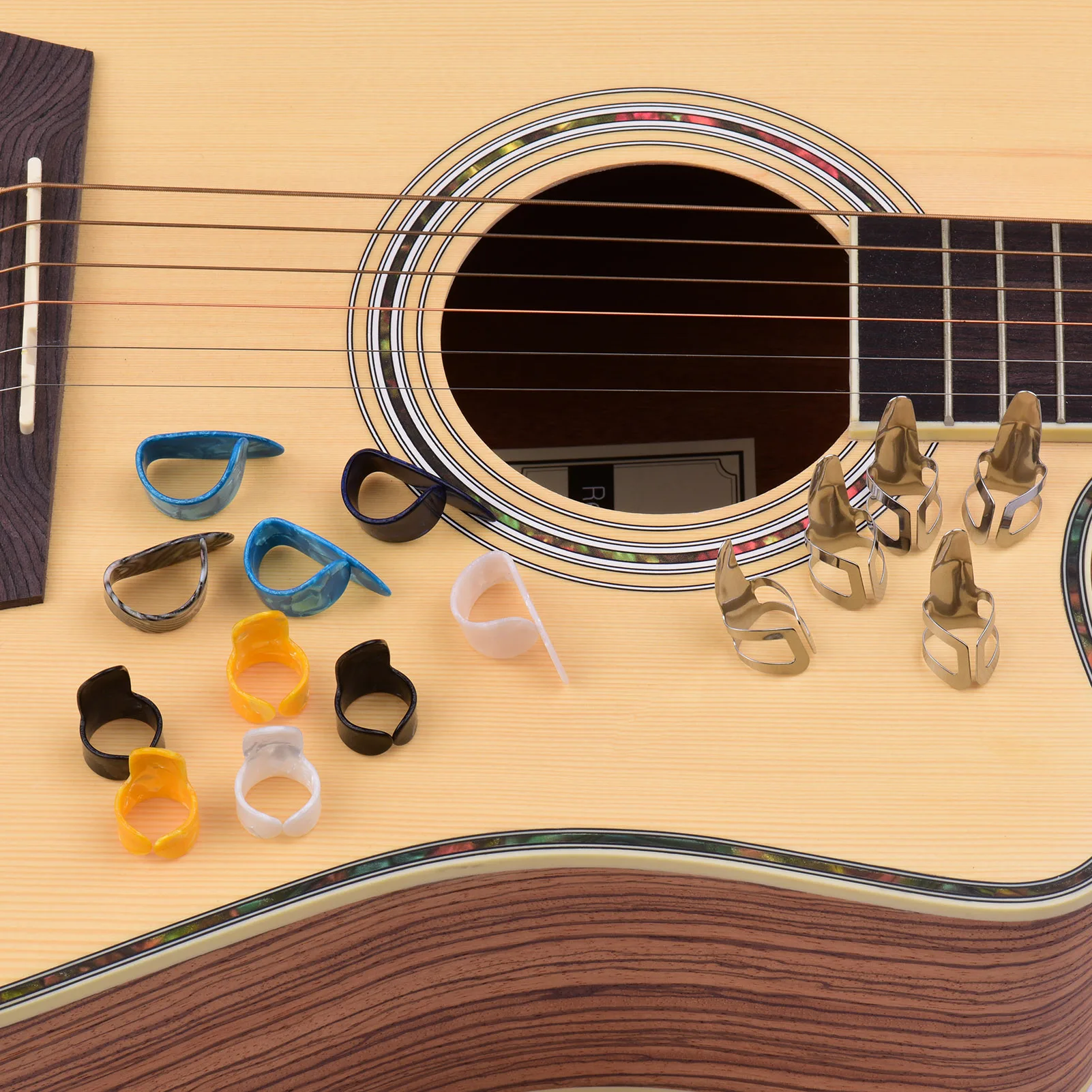 

Guitar Picks Thumb Finger Picks Set 5 Thumb Picks 5 Index Finger Picks 5 Metal Picks with Plastic Case Guitar Accessories