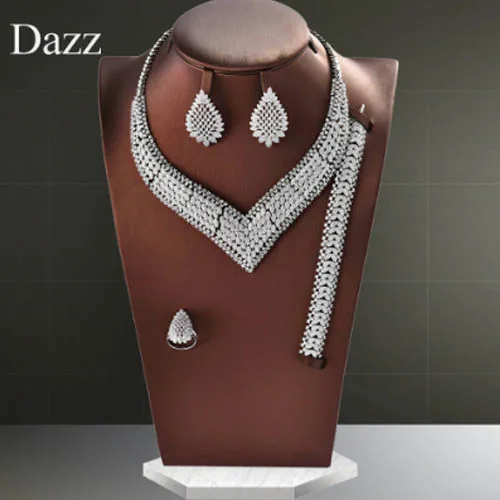 Роскошное ожерелье Dazz с листьями растений Нигерия комплект ювелирных изделий