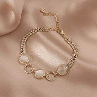 korea east gate fashion simple personality bracelet diamond opal net red temperament design sense of hand decoration fe
