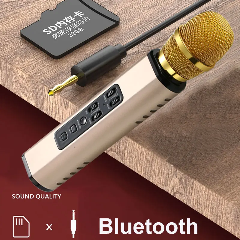 Bluetooth-микрофон для караоке со встроенным микрофоном прослушивания музыки