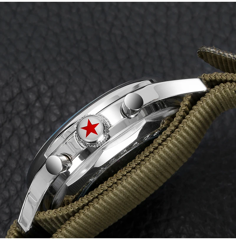 

Retro Military Watch Sapphire Mirror Manual Mechanical ST1901 Movement 1963 Pilot Watch Multifunctional Personality Men Watches