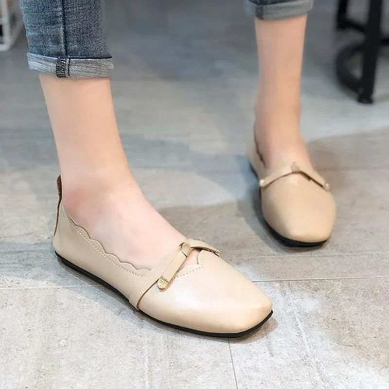 

Новые стильные весенние женские туфли на плоской подошве, модные простые милые элегантные универсальные милые женские туфли в стиле ретро ...