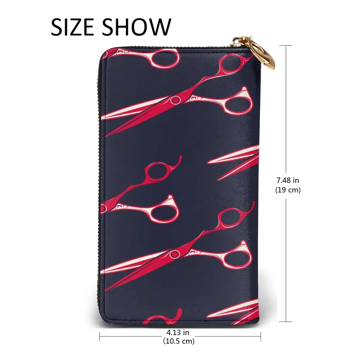 

Pop Art Scissors Leather Long Wallet for Credit Card Holder Clutch Bags Unisex Leather Large Capacity