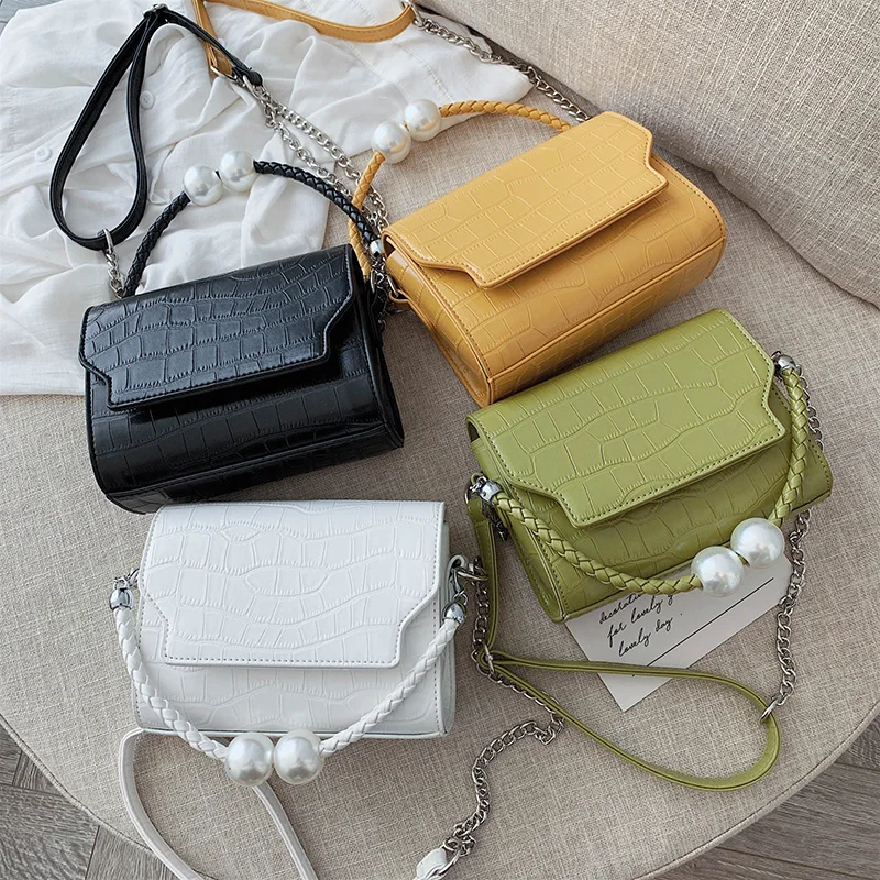 Модная женская маленькая квадратная сумка из крокодиловой кожи мягкая через