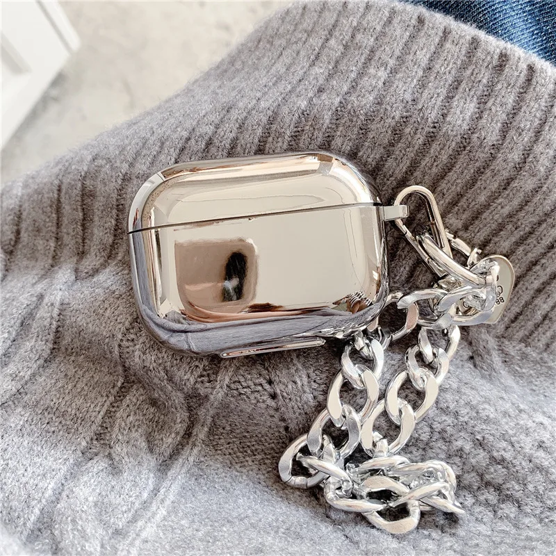 

Simple electroplated airpods protective cover Apple Pro Headphone set Charger box cover silicone 2 generation 3 generation