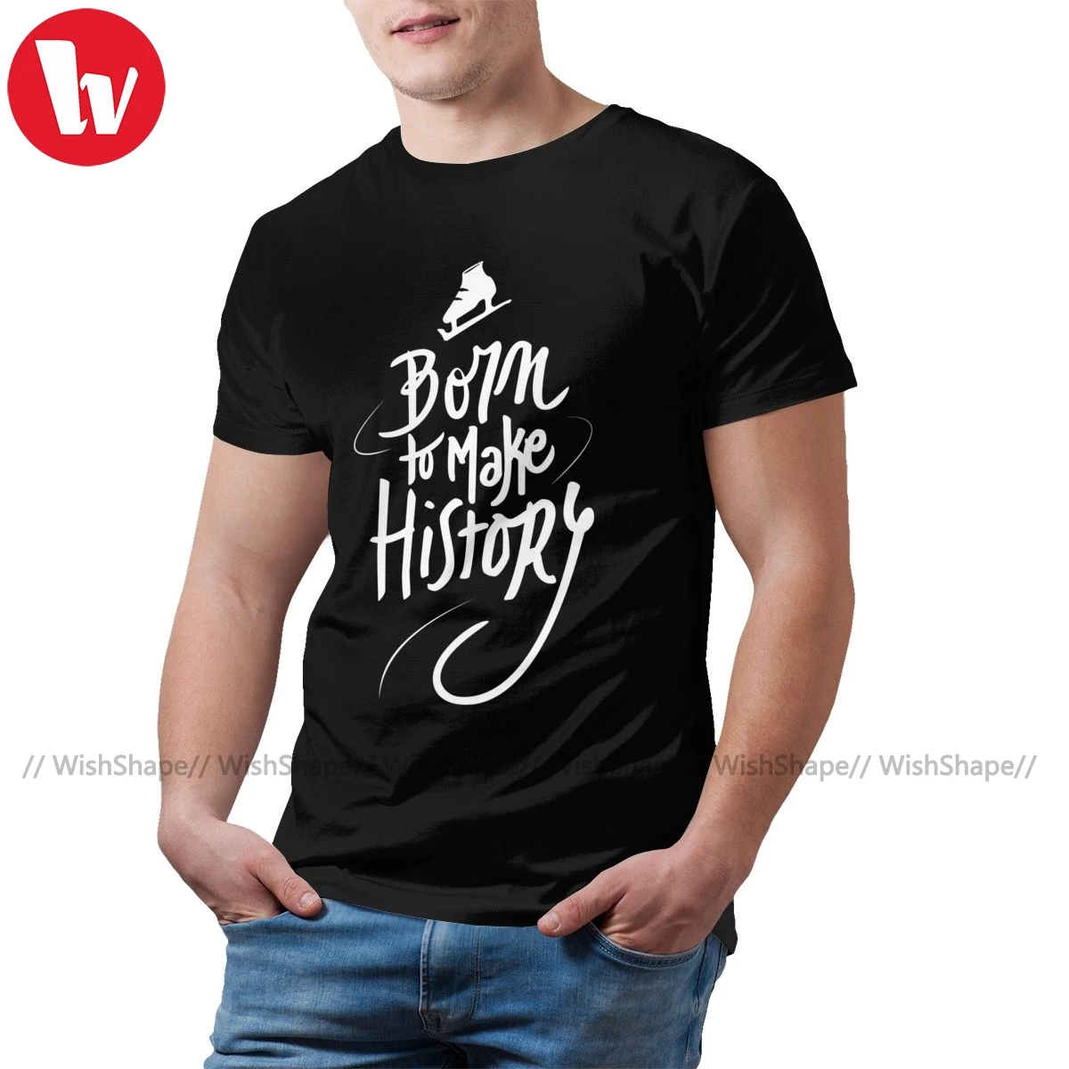 

Yuri On Ice T Shirt Born To Make History T-Shirt Awesome Short Sleeves Tee Shirt Cotton Streetwear Tshirt