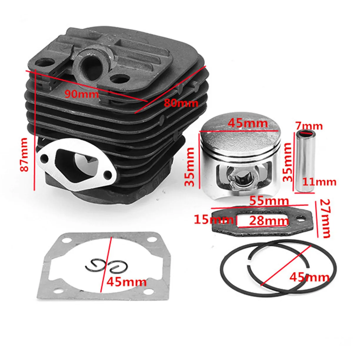DANIU 45mm Chainsaw Cylinder Piston Kit for 52CC 5200 Chinese Gasoline Chain Saw | Инструменты