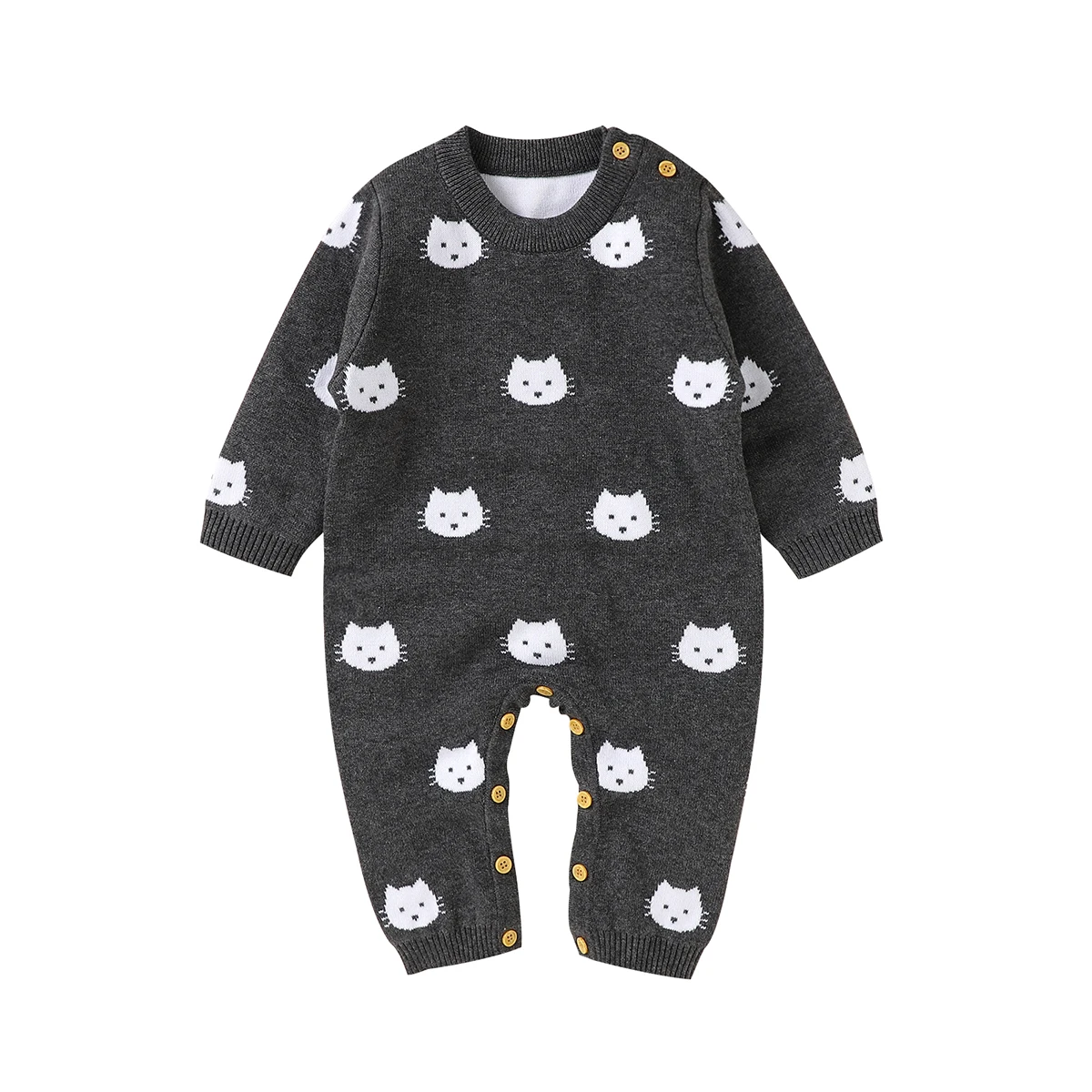 

Baby Rompers One Piece Newborn Infant Boys Girls Black Jumpsuits Long Sleeves Toddler Kids Casual Autumn Winter Overalls Clothes