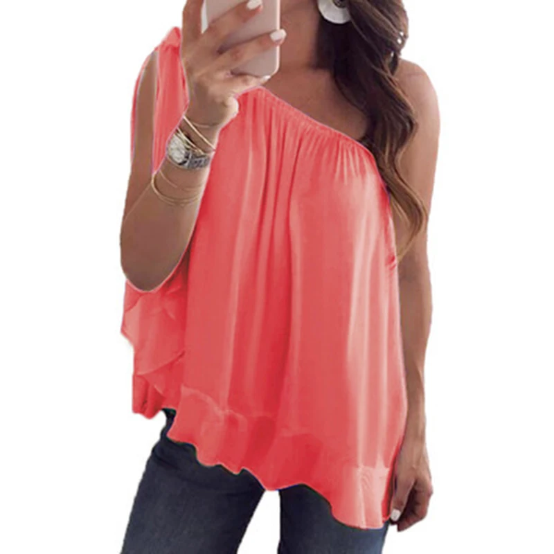 Повседневные однотонные женские свободные топы сексуальные блузки без рукавов с