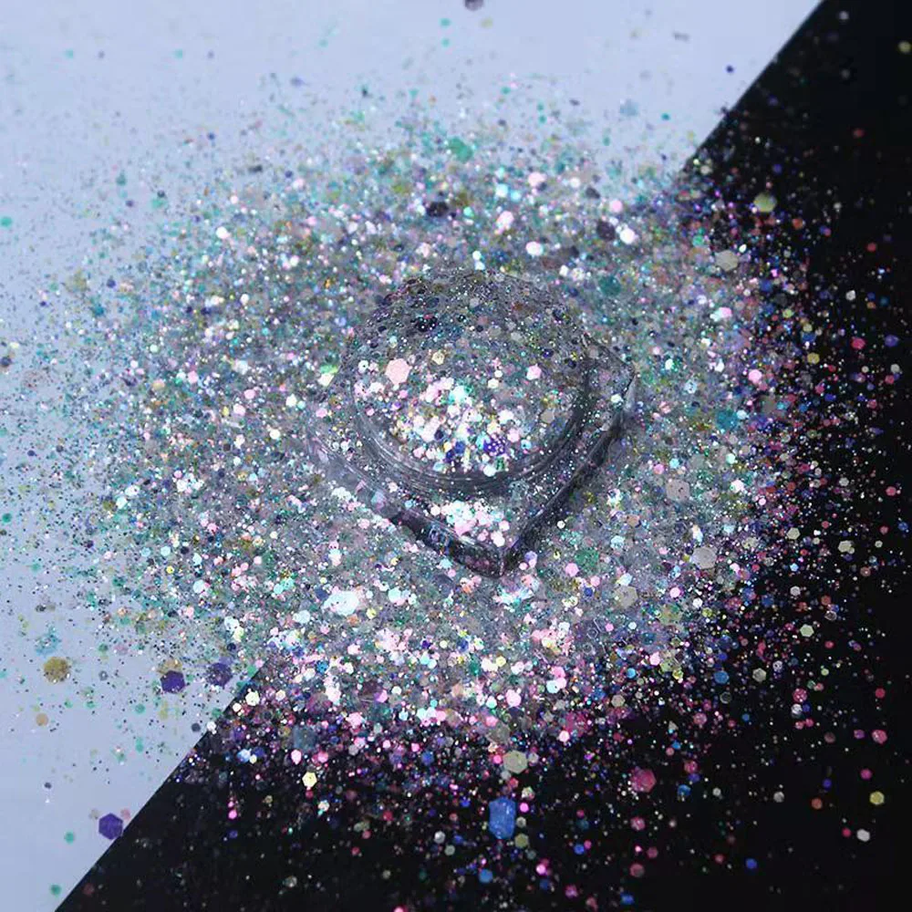 

500g/Pack Nail Art Glitter Flakes Powder Bright Shining Laser Paillette Holographic Loose Glitter Mermaid Chunky Sequins Te#008