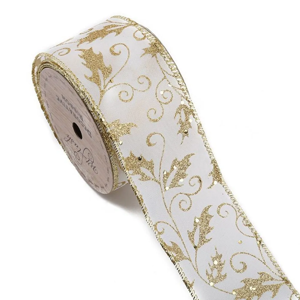 

10 Yards Glitter Sheer Snowflake Ribbon For Wedding Party Christmas Tree Decor Christmas Home Decoration Kids Gift