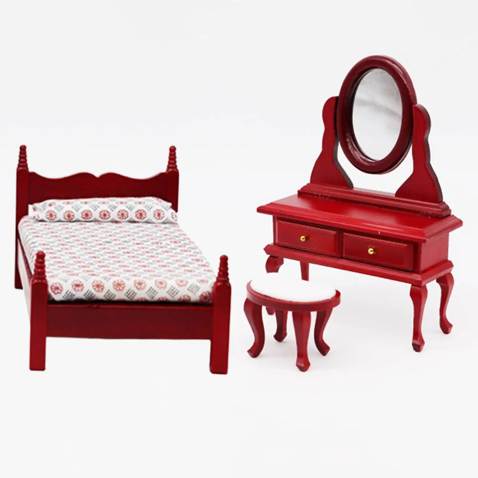 

3Pcs Dollhouse Miniature Accessories, 1:12 Decoration Vanity Set 3 Year Old Kids Girls