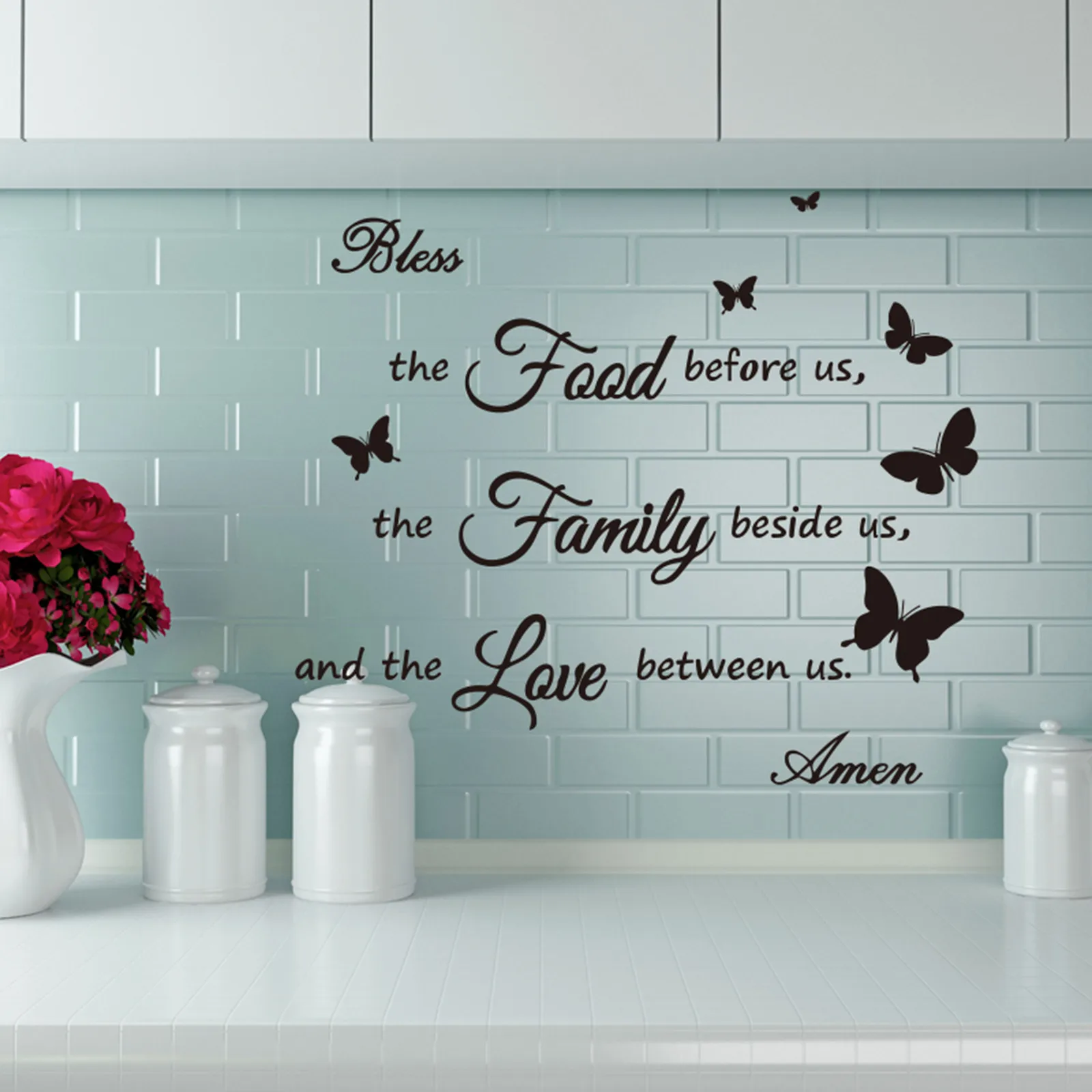 Кухня предварительно еды молитва стикер с пословицами декоротивная наклейка для