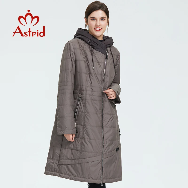 Астрид 2018 Новый женский красный плащ мода длинный Тренч с капюшоном Плюс Размер