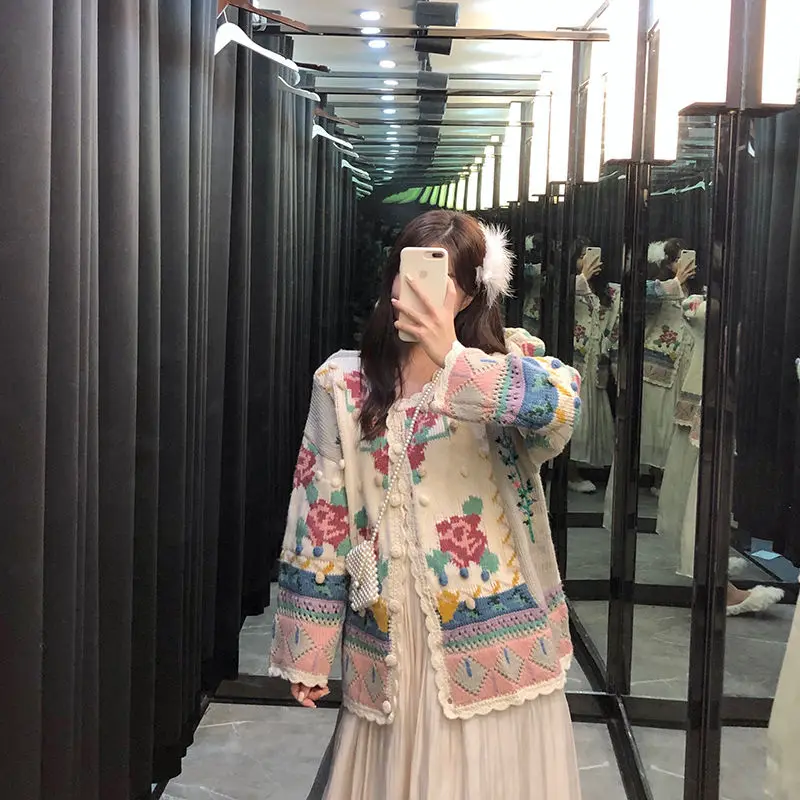 

Женский Повседневный вязаный кардиган, свободный свитер в Корейском стиле, осень 2020