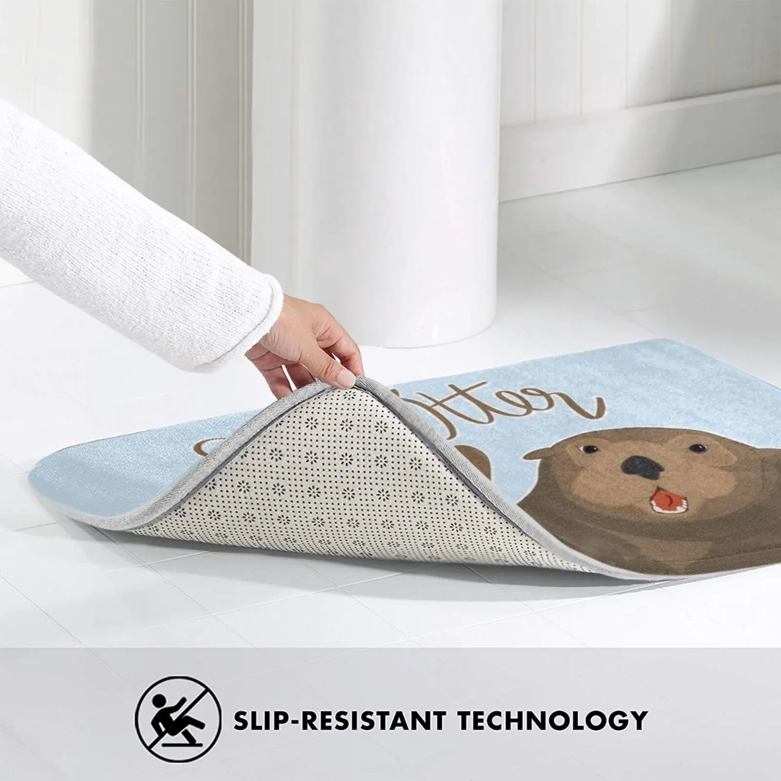 

Sea Otter Love - Cartoon Carpet Mat Rug Cushion Soft Non - Slip Sea Otters Sea Otter Otter Otters Semiaquatic Endangered