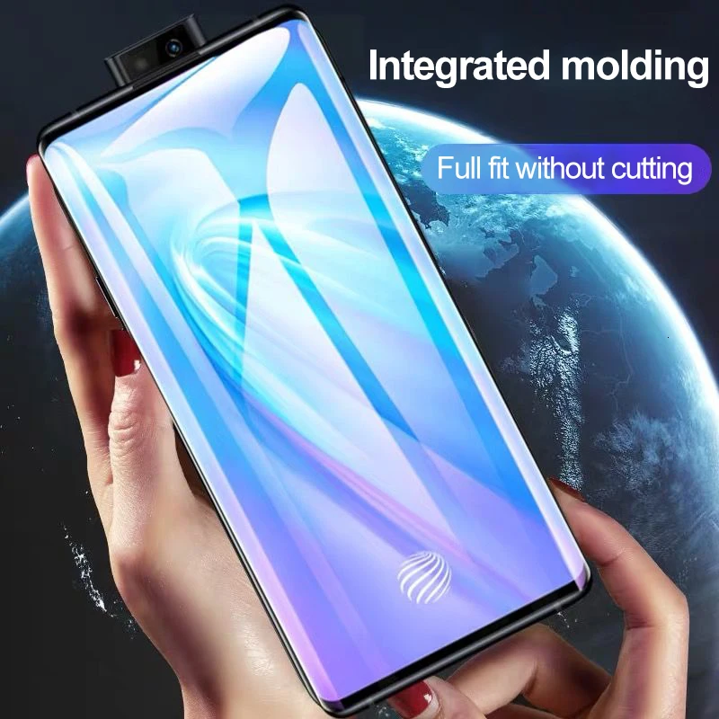 9D нано Жидкий УФ Клей закаленное стекло Защита экрана для VIVO NEX 3 Полное покрытие