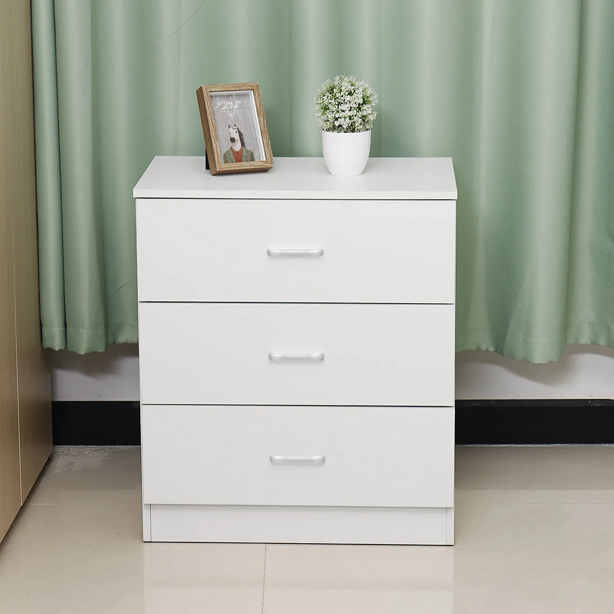 

3 Drawers Chest Of Drawers Livingroom Cabinet Bedroom Furniture Hallway Tall Wide Clothes Storage Wardrobe Table 60x40x69cm