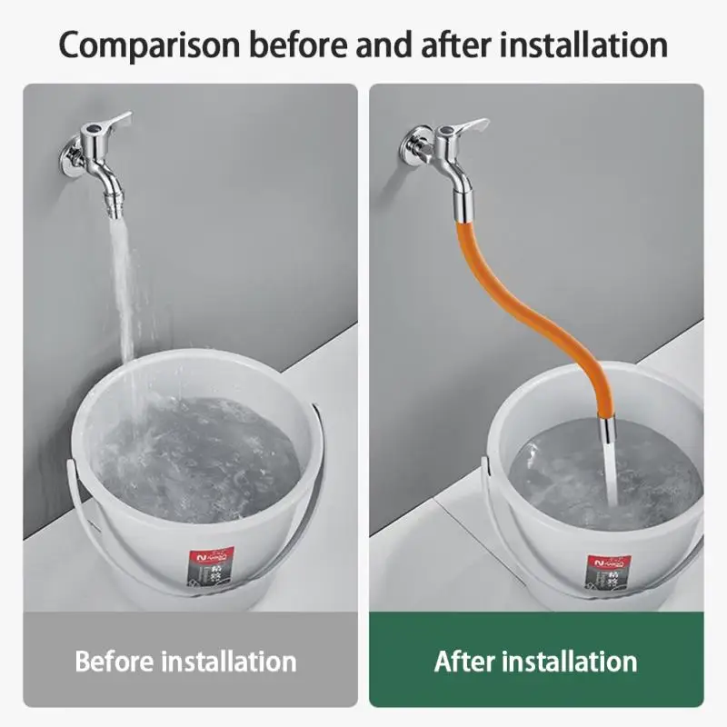 360 Rotation Splash-proof Universal Faucet Extension Extender Foaming Tube Free Bending Hardware Household Merchandise | Дом и сад