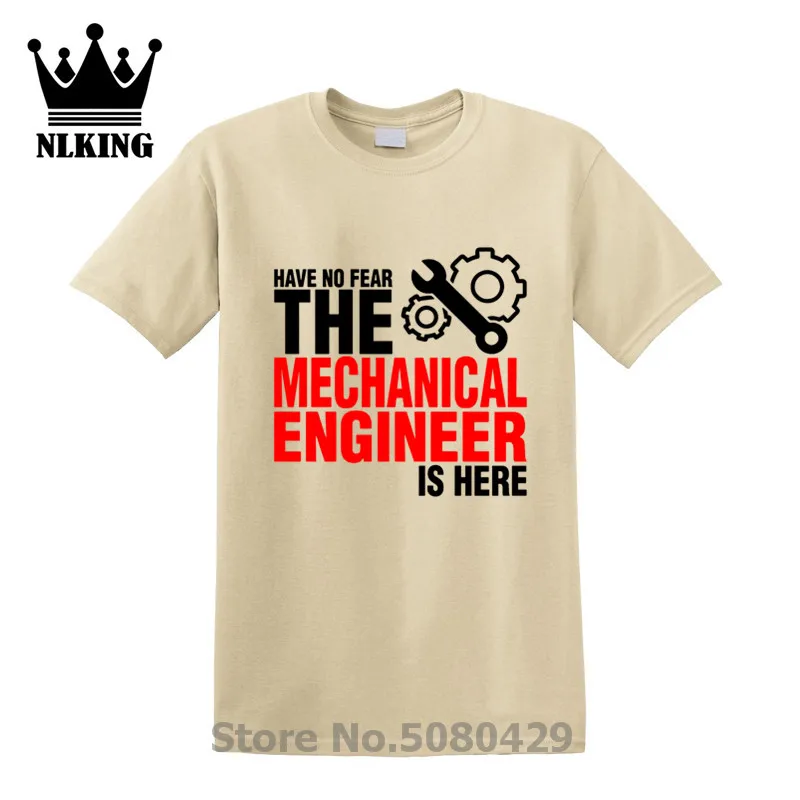 Не бойтесь механического инженера здесь письмо футболка для мужчин Camisetas