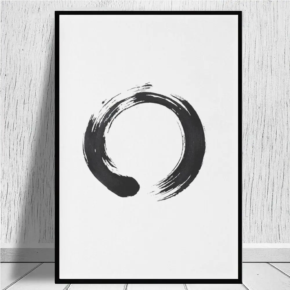 Принты на холсте Zen Enso Circle Настенная картина Классическая шелковая ткань яркая