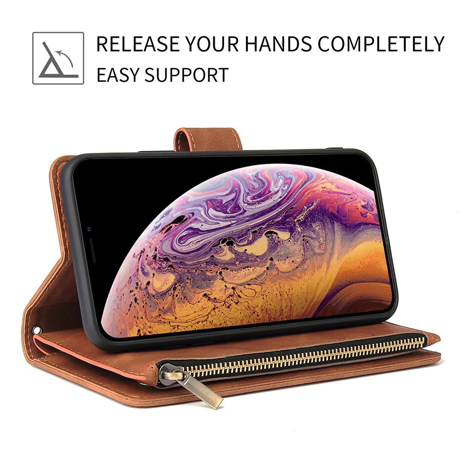 Чехол для телефона Funda Huawei Mate 30 роскошный кожаный кошелек на молнии с отделением