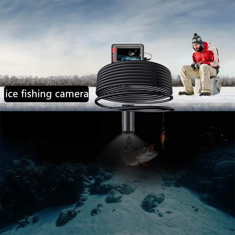 Продажа Камера-Эндоскоп для подводной рыбалки, 8 мм, 10 м, с монитором 4,3 дюйма