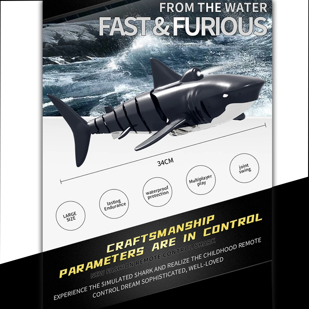 Акула с дистанционным управлением 2 4 г подсветкой электрическая игрушка для