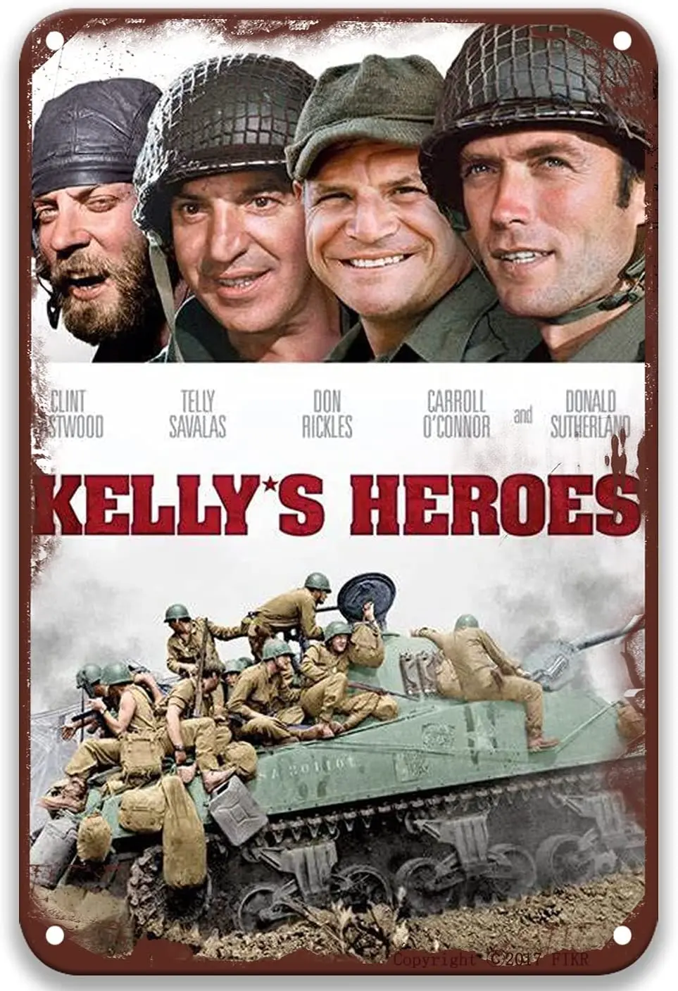 

Metal Signs Kelly Is Heroes (1970) Vintage Wall Tin Plaque Wall Painting Wall Art Apply To for Outdoor Cinema Home Decoration