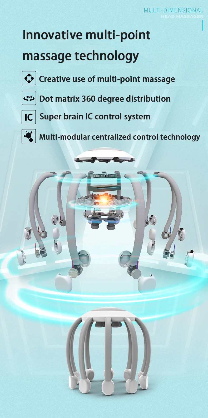 Электрический массажер расслабляет кожу головы способствует кровообращению