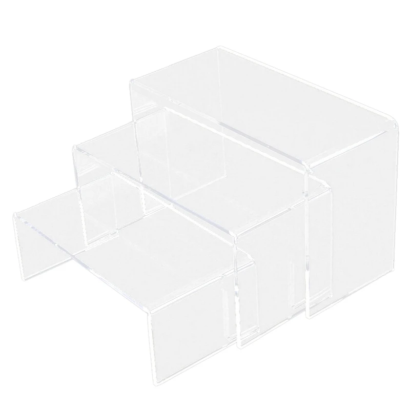 Трехуровневая акриловая прозрачная витрина подставка для ювелирных изделий