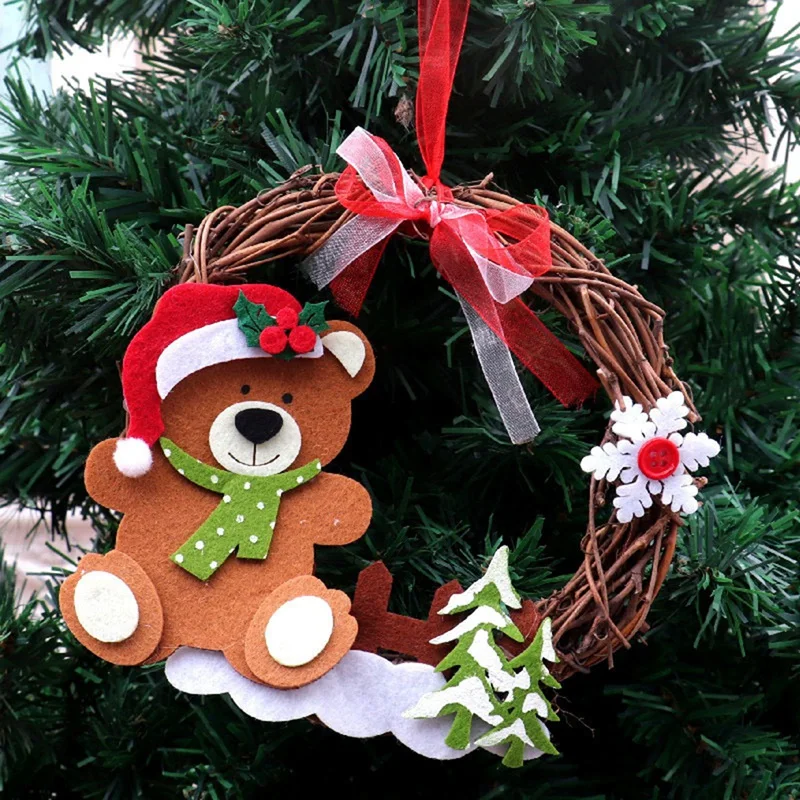 Christmas Decorations Cane Garland Ring Window Decoration Arrangement Santa Snowman Small Pendant | Дом и сад