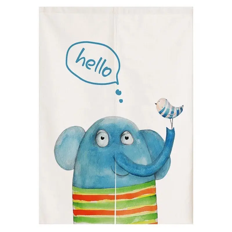 

Cartoon Fabric Door Curtain Partition Curtain Bedroom Household Bathroom Toilet Half Panel Curtain Blackout Curtain Decoration