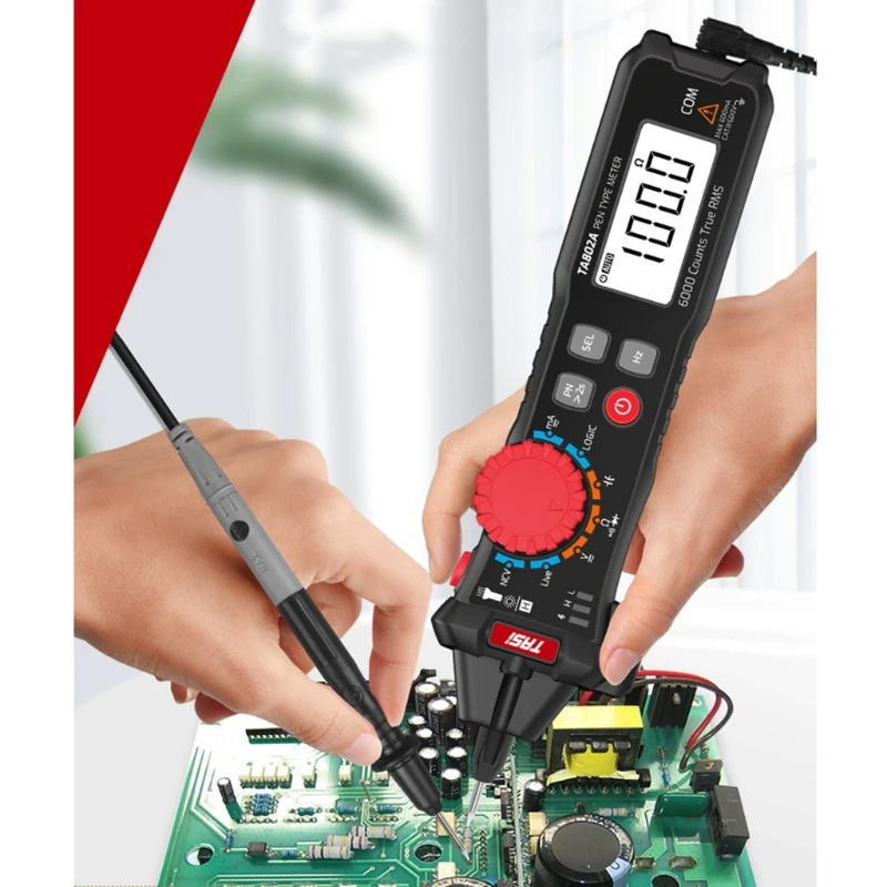

TA802A Pen Digital Multimeter 6000 Counts True RMS Voltage Meter Smart Pen-type Meter with Logic Level Test for Measuring DC/AC