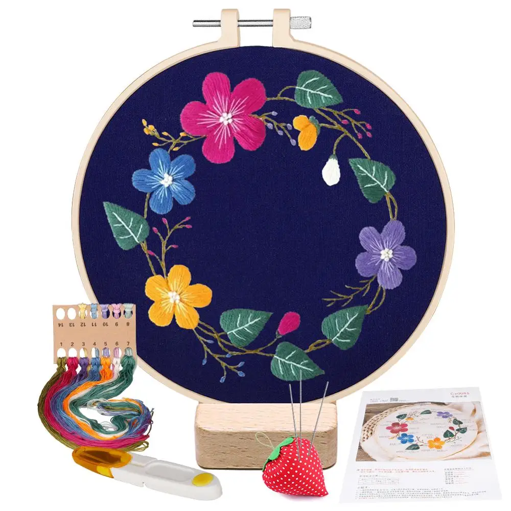 Стартовый Набор для вышивания одежда с цветочным узором ножницы Новинка|Вышивка|