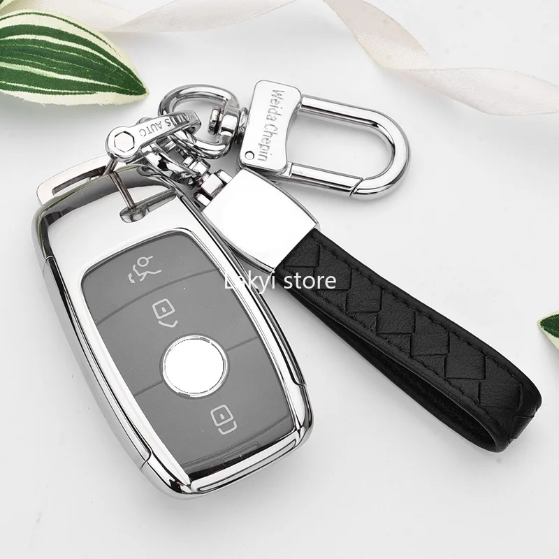 

New Plating TPU Car for Mercedes Benz C-class E-class S-class GLE350 GLS450 GLC300 260 GLB200 Key Fob Cover Protective Shell
