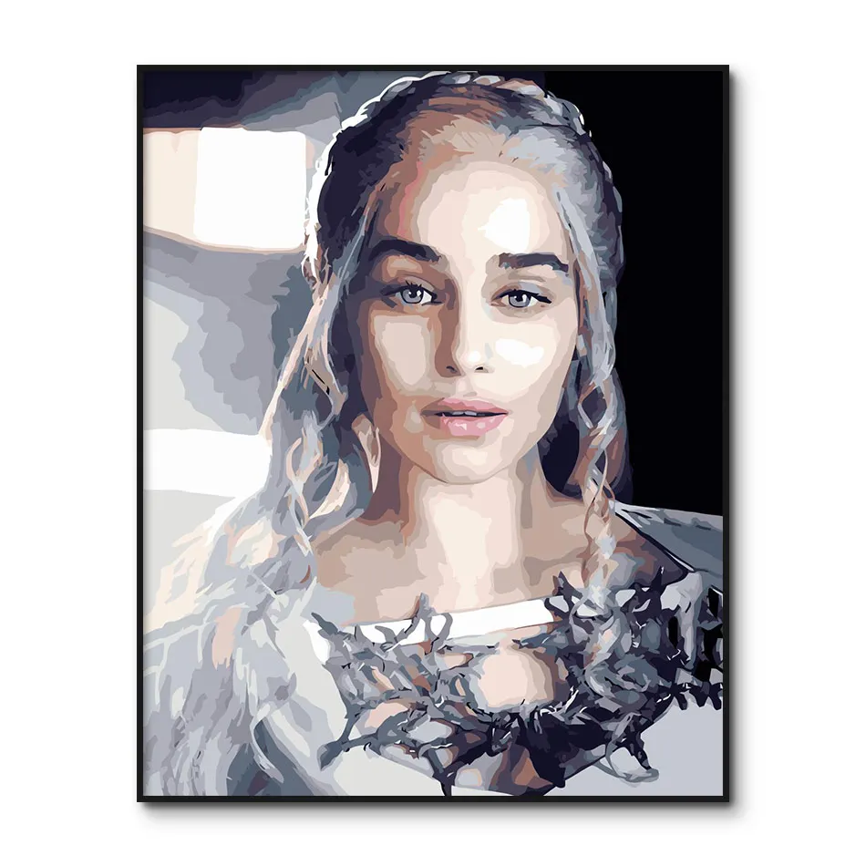 Фото Постер Emilia Clarke с принтом фильмов Холщовый постер для ТВ настенное художественное