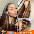 200 плотность хайлайтер кружева фронтальный парик настоящие кружева Clousure 100% человеческие волосы 13x4x1 Remy Предварительно выщипанные Омбре прямые