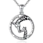 Женское ожерелье с жирафом и детенышем Eudora, ювелирное изделие из стерлингового серебра 925 пробы, романтический подарок CYD615