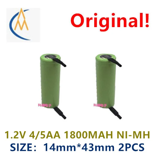 

Аккумуляторы Ni-MH, 1,2 в, 4/5aa, 2 шт., с пайкой, 1800 мА · ч, электрическая бритва игрушечная зубная щетка