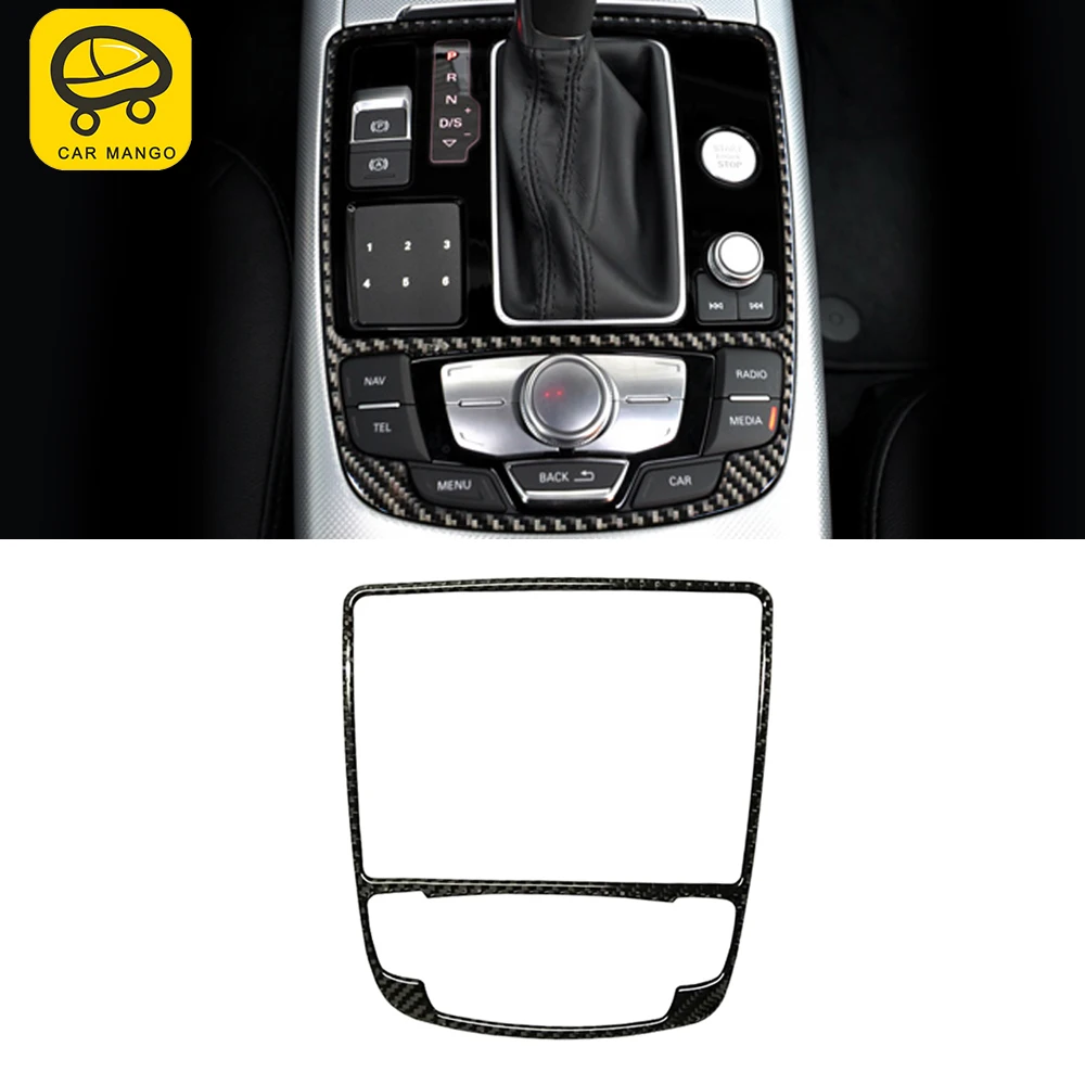

For Audi A6 C7 A7 4GA 2012-2018 Carbon Fiber Car Accessories Center Gear Shift Panel Frame Cover Sticker Trim Decoration