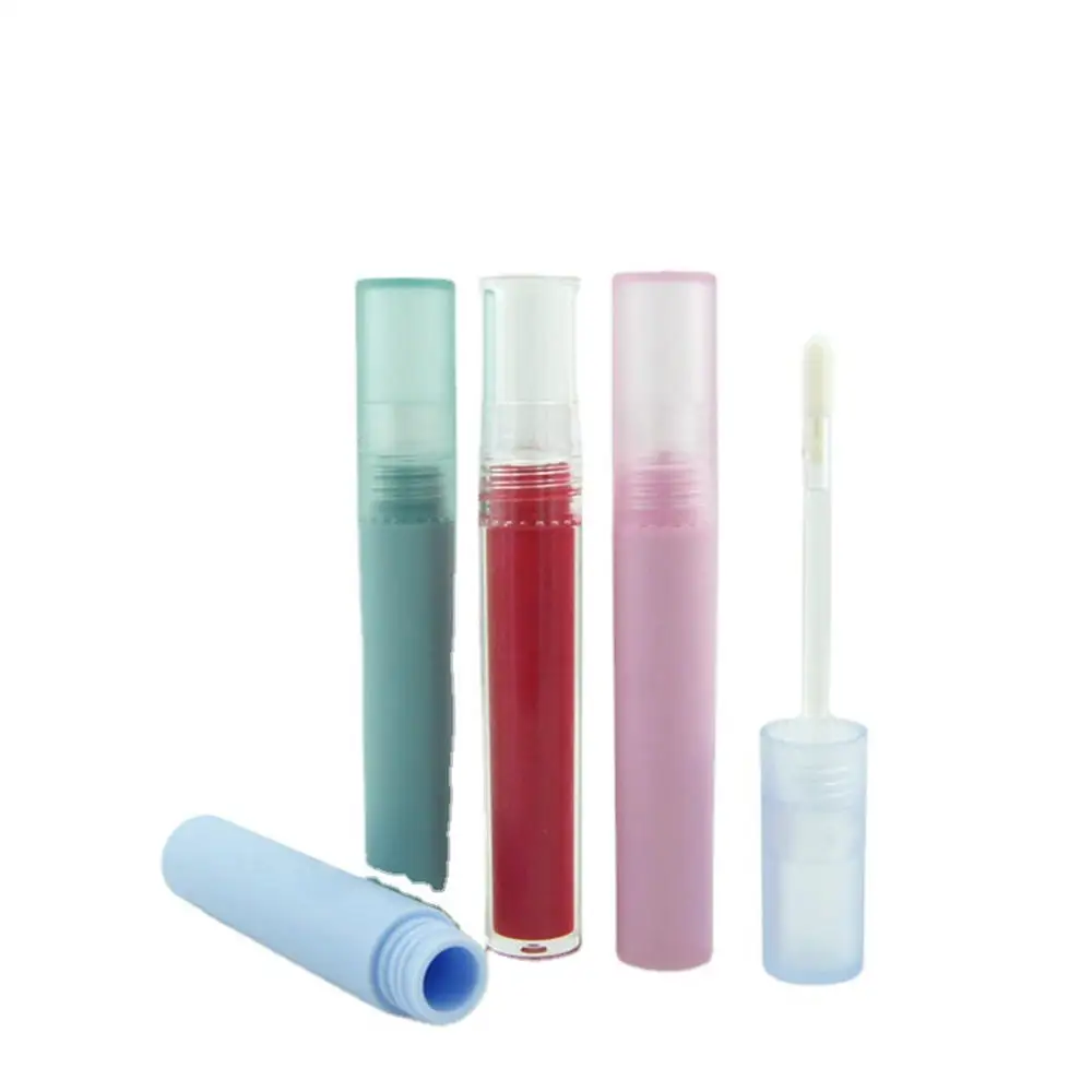 

Круглая глазурованная трубка для губ 4 мл, пластиковый матовый контейнер для жидкой помады «сделай сам», женские косметические инструменты