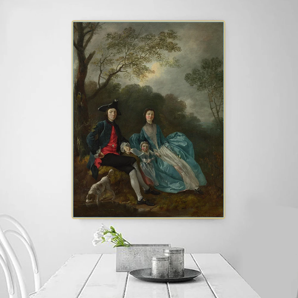 Цитон Томас Гейнсборо Portrait Портрет художника со своей женой и дочерью Canvas | Рисование и каллиграфия -4001251378401