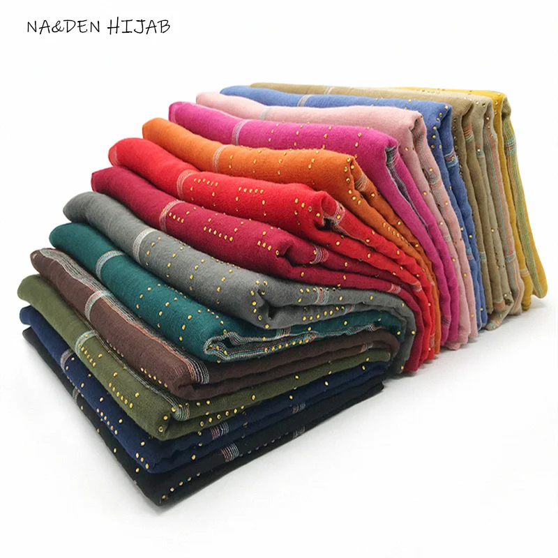 Новый дизайнерский хиджаб со стразами шарф с геометрическим рисунком модные