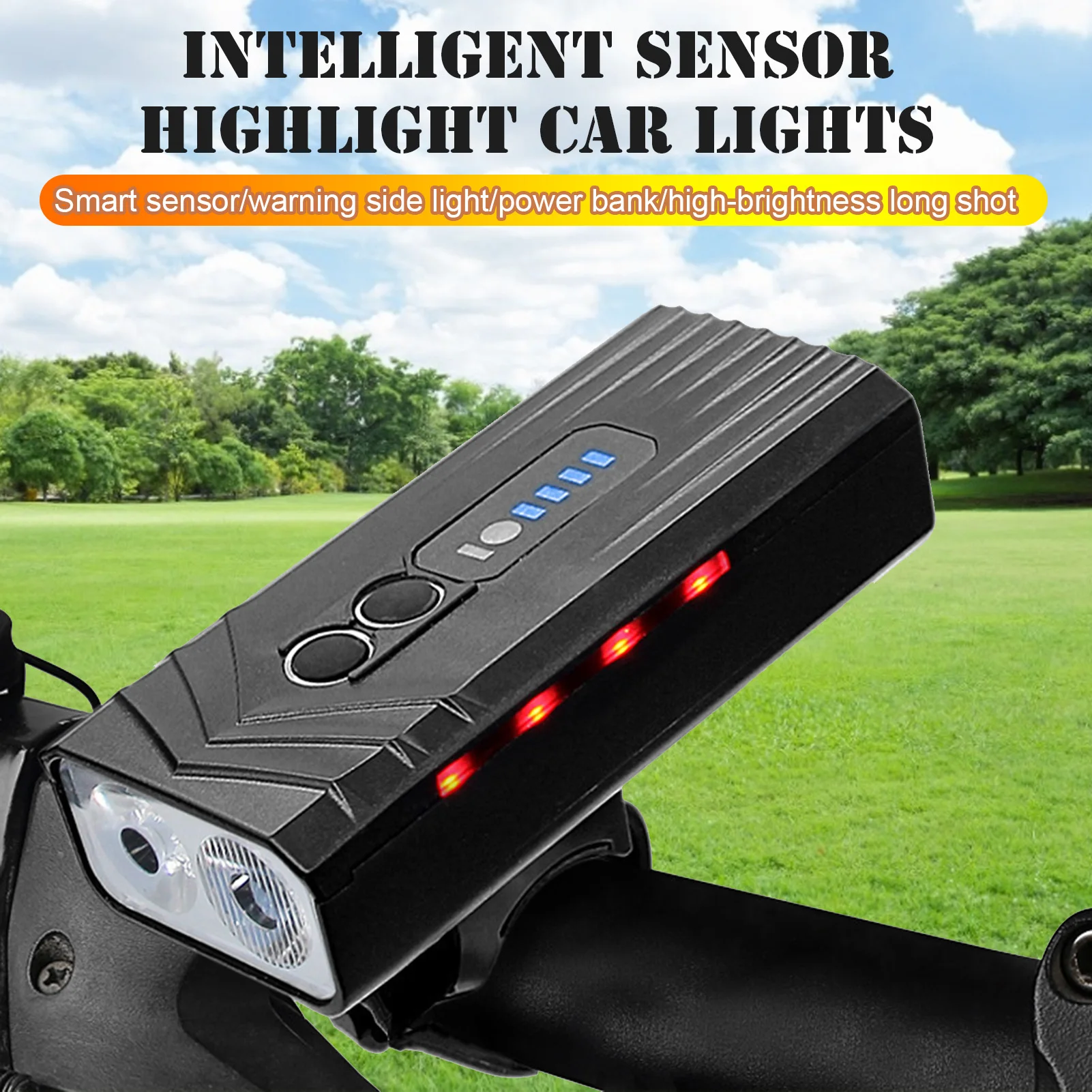 

Bicycle Front Headlight Rainproof USB Rechargeable LED 2400mAh MTB Front Lamp Headlight Ultralight Flashlight Bicycle Light