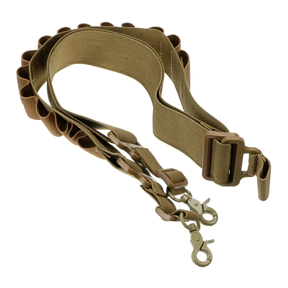 

Military Tactical 2 Two Point Gun Sling 15 Round 12 Gauge 12GA Ammo Shell Cartridge Belt Airsoft Hunting Strap Gun Rope