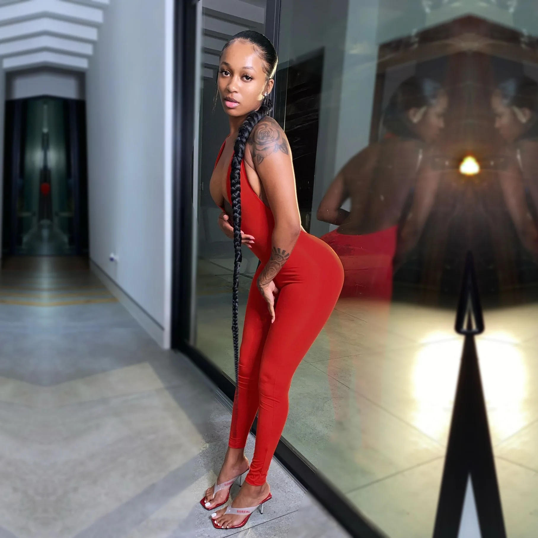 

Summer Sleeveless Sexy V-neck Halter Bodycon Sexy Jumpsuit Skinny Rompers Elegant Backless Bdysuit Party Club Outfits Playsuit