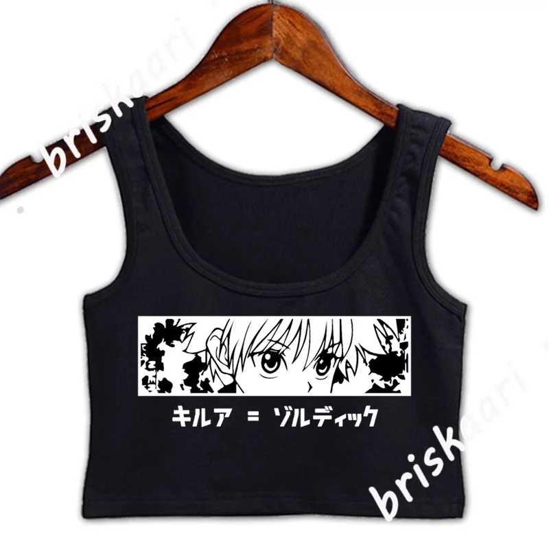 

Кроп-топ Killua Eyes Anime Killua Zoldyck, Женский Топ, крутой дизайнерский классический базовый однотонный интересный жилет размером 4xl